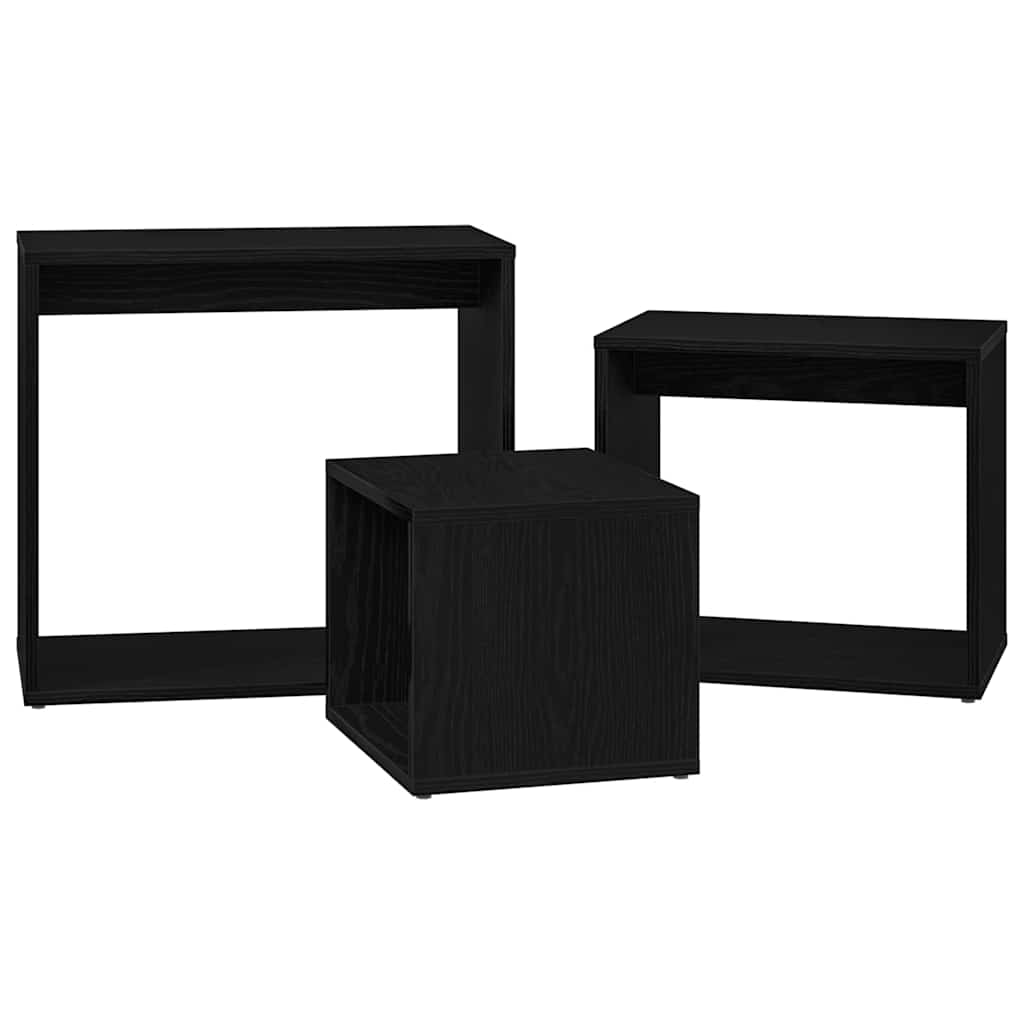 Nesting Bord 3 stk. Sort eg 55 x 30 x 50 cm Konstrueret træ