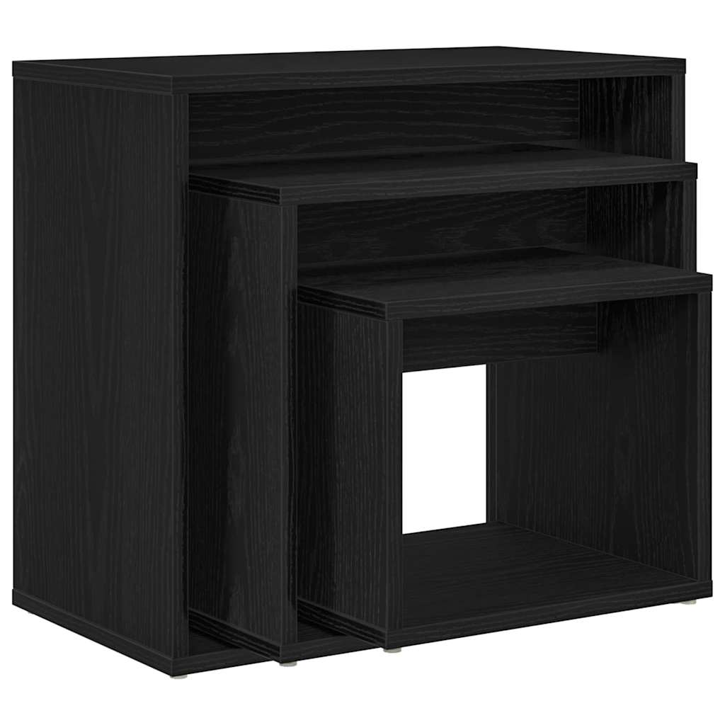 Nesting Bord 3 stk. Sort eg 55 x 30 x 50 cm Konstrueret træ