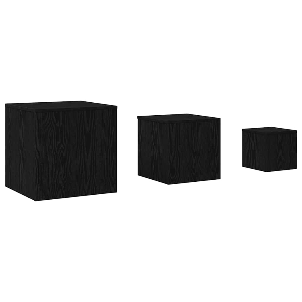 Nesting Bord 3 pcs Sort eg Konstrueret træ