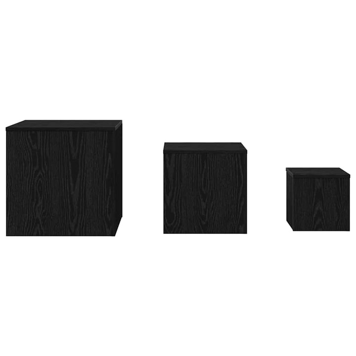 Nesting Bord 3 pcs Sort eg Konstrueret træ