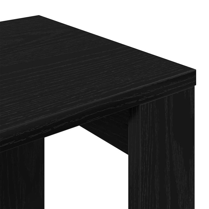 Indskudsborde 3 pcs Sort eg Konstrueret træ
