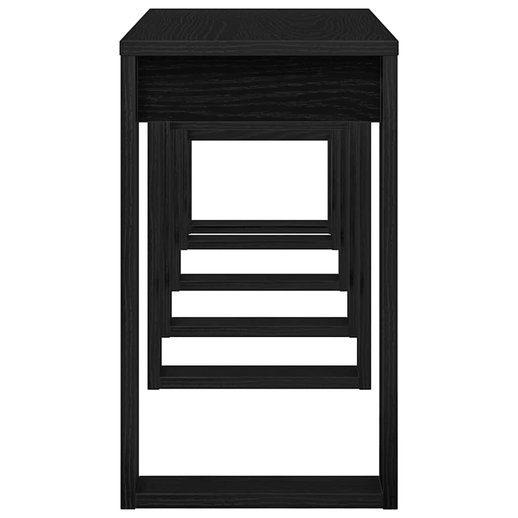 Indskudsborde 3 stk. Sort eg 61 x 28 x 47 cm Konstrueret træ