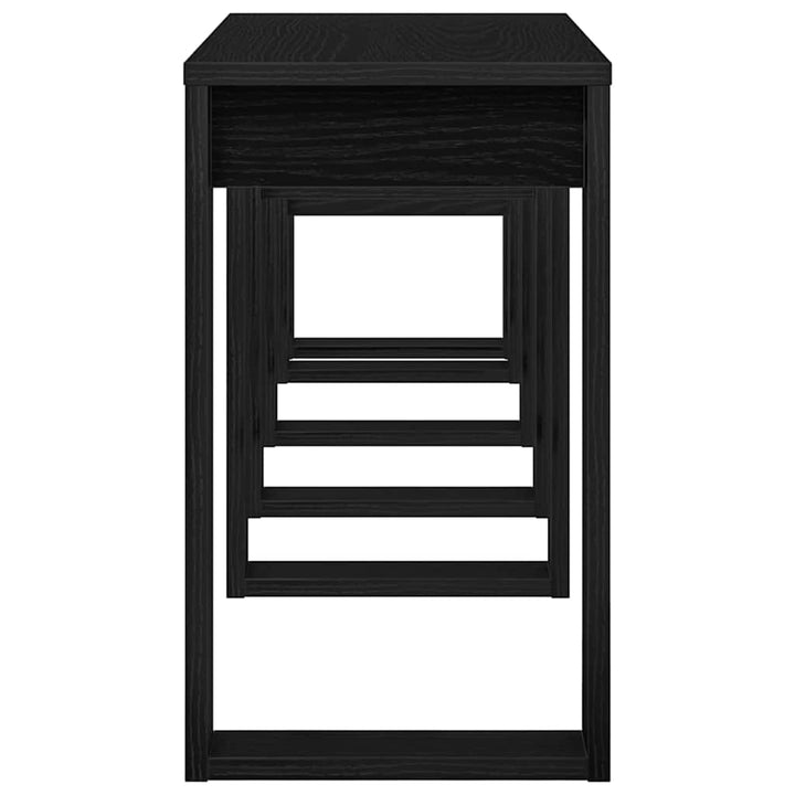 Indskudsborde 3 stk. Sort eg 61 x 28 x 47 cm Konstrueret træ