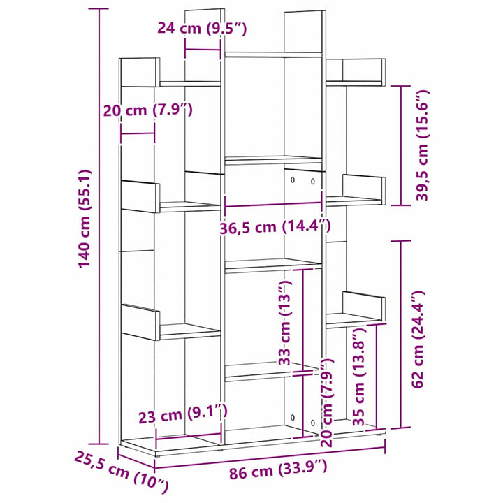 Bogreol Sort eg 86 x 25,5 x 140 cm Konstrueret træ
