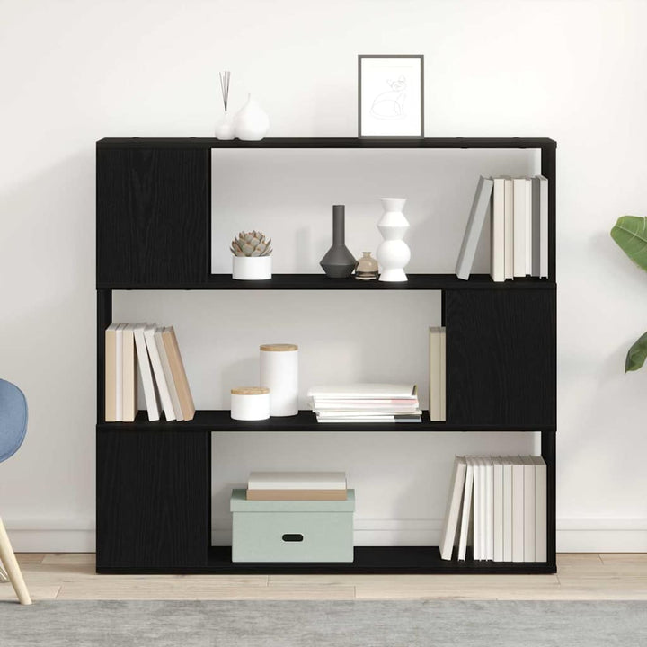 TV-møbelsæt Sort eg 100 x 24 x 94 cm Konstrueret træ