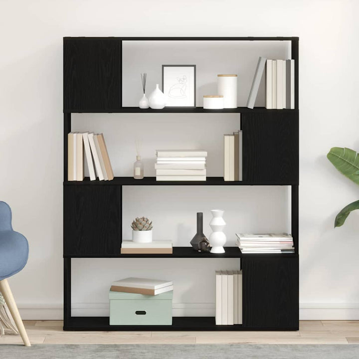 TV-møbelsæt Sort eg 100 x 24 x 124,5 cm Konstrueret træ