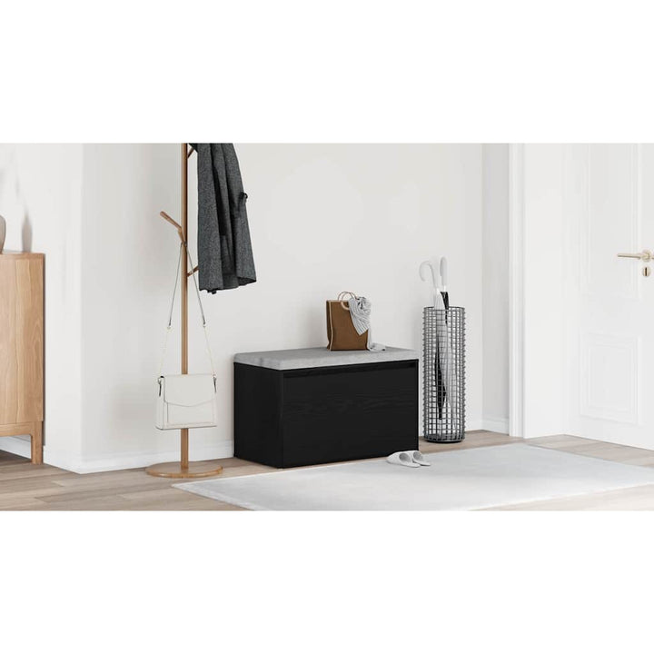 Hallbænk med skuffe Sort eg 80 x 40 x 45 cm Konstrueret træ