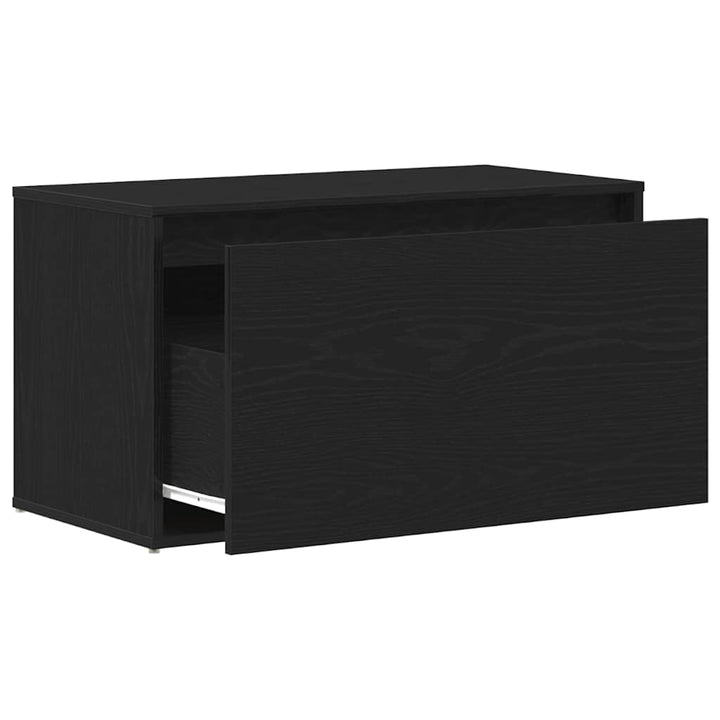 Hallbænk med skuffe Sort eg 80 x 40 x 45 cm Konstrueret træ