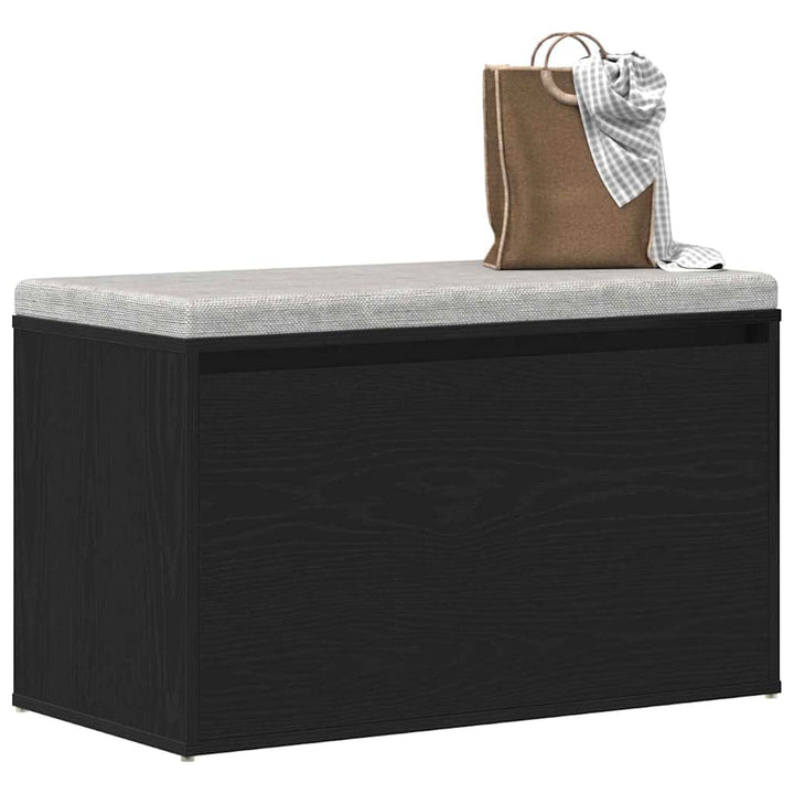 Hallbænk med skuffe Sort eg 80 x 40 x 45 cm Konstrueret træ