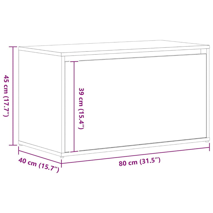 Hallbænk med skuffe Sort eg 80 x 40 x 45 cm Konstrueret træ