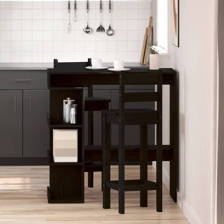 Barbord 100 x 48 x 101,5 cm Konstrueret træ Sort eg