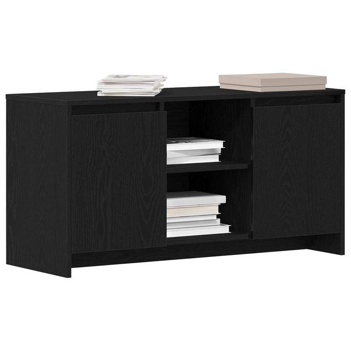 TV-skab Sort eg 102 x 37,5 x 52,5 cm Konstrueret træ