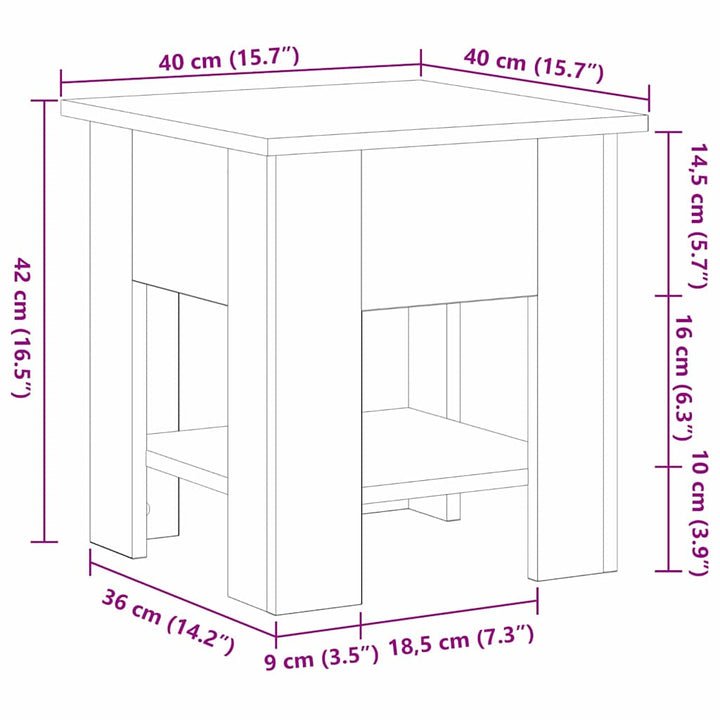 Sofabord Sort eg 40 x 40 x 42 cm Konstrueret træ