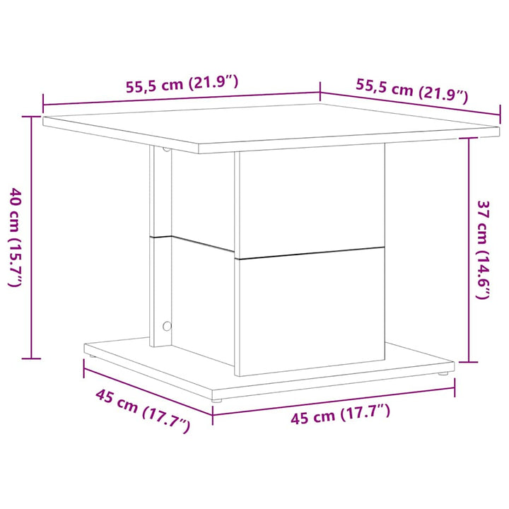 Sofabord Sort eg 55,5 x 55,5 x 40 cm Konstrueret træ