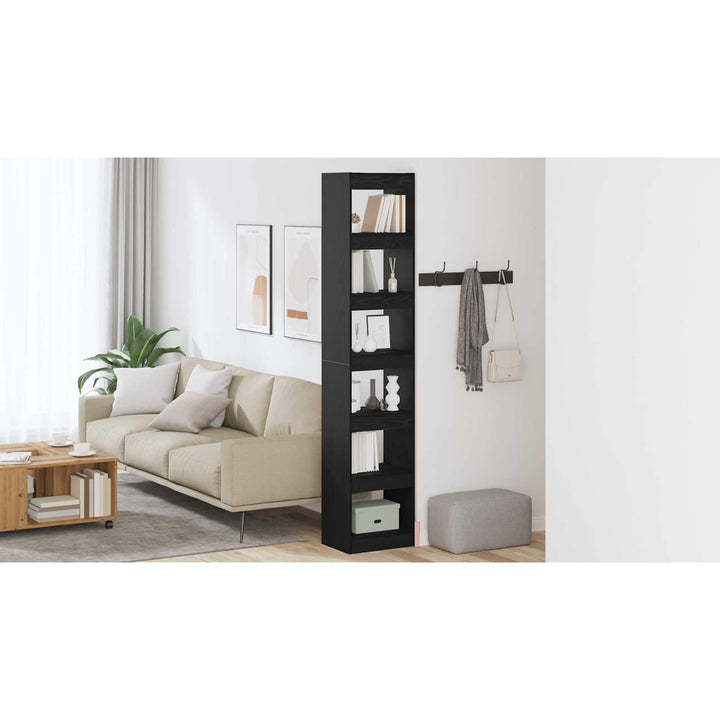 Bogskab Sort eg 40 x 30 x 198 cm Konstrueret træ
