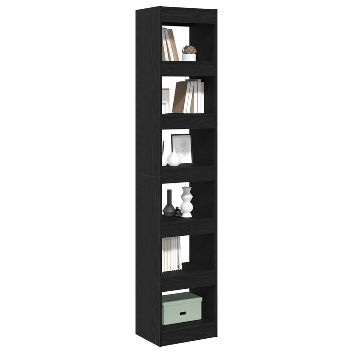 Bogskab Sort eg 40 x 30 x 198 cm Konstrueret træ