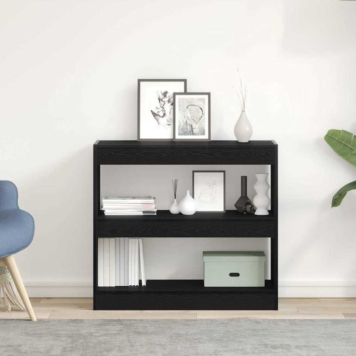 Bogskab 2 pcs Sort eg 80 x 30 x 72 cm Konstrueret træ
