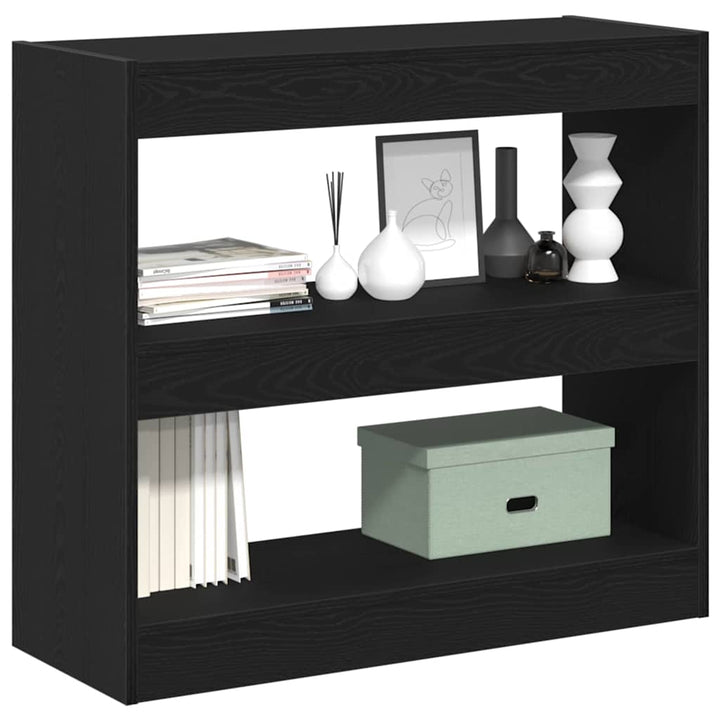 Bogskab 2 pcs Sort eg 80 x 30 x 72 cm Konstrueret træ