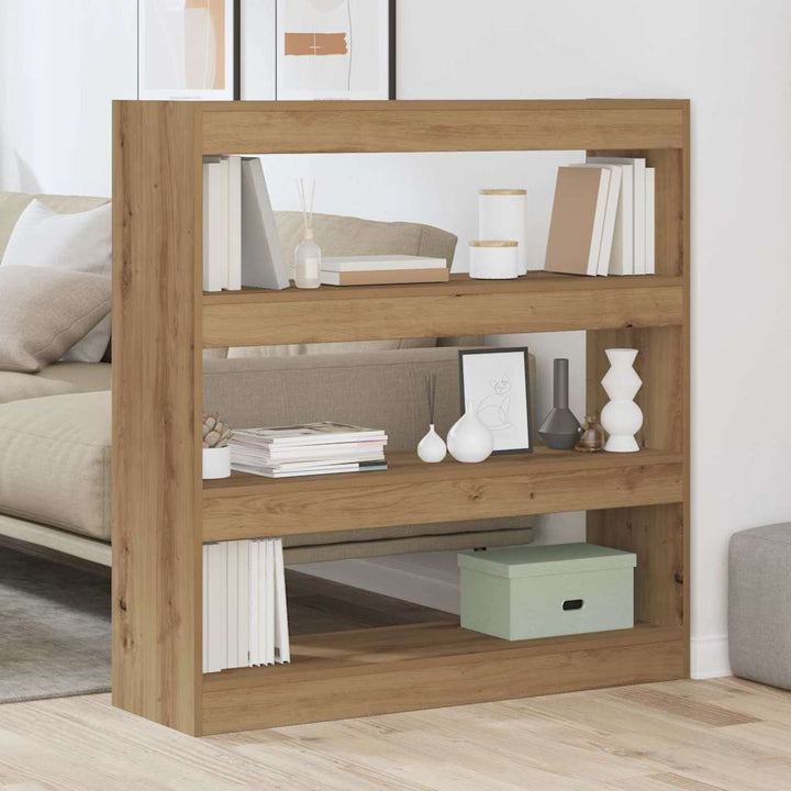 Bogskab 3 niveauer 100 x 30 x 103 cm Konstrueret træ artisan eg