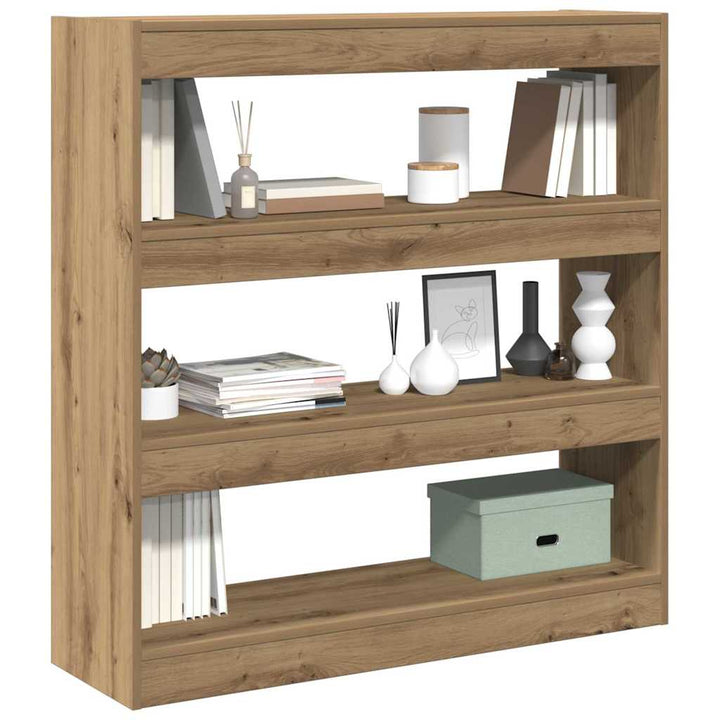 Bogskab 3 niveauer 100 x 30 x 103 cm Konstrueret træ artisan eg