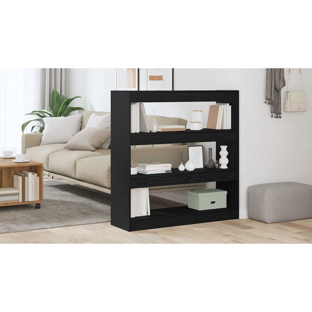 Bogskab Sort eg 100 x 30 x 103 cm Konstrueret træ