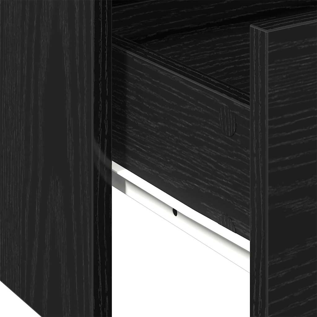 Sofabord med skuffe Sort eg 102 x 55 x 43,5 cm Konstrueret træ