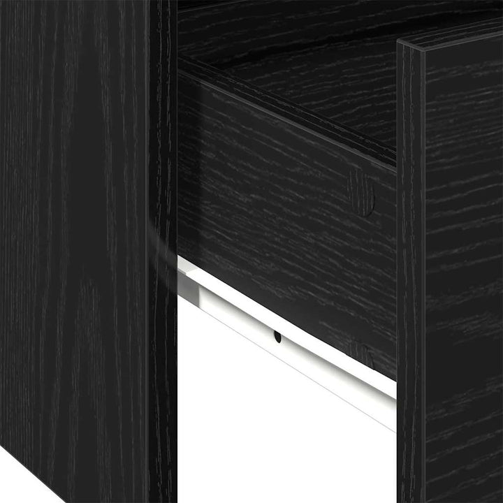 Sofabord med skuffe Sort eg 102 x 55 x 43,5 cm Konstrueret træ