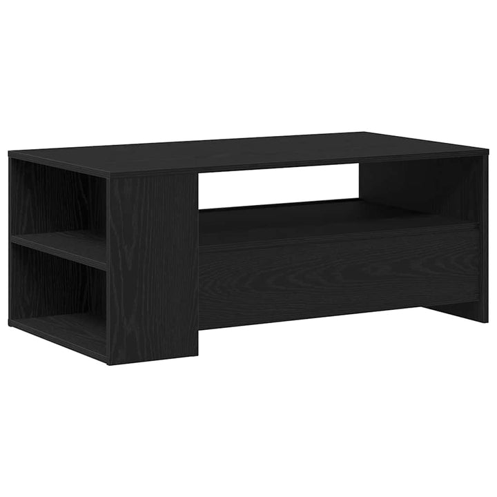 Sofabord med skuffe Sort eg 102 x 55 x 43,5 cm Konstrueret træ