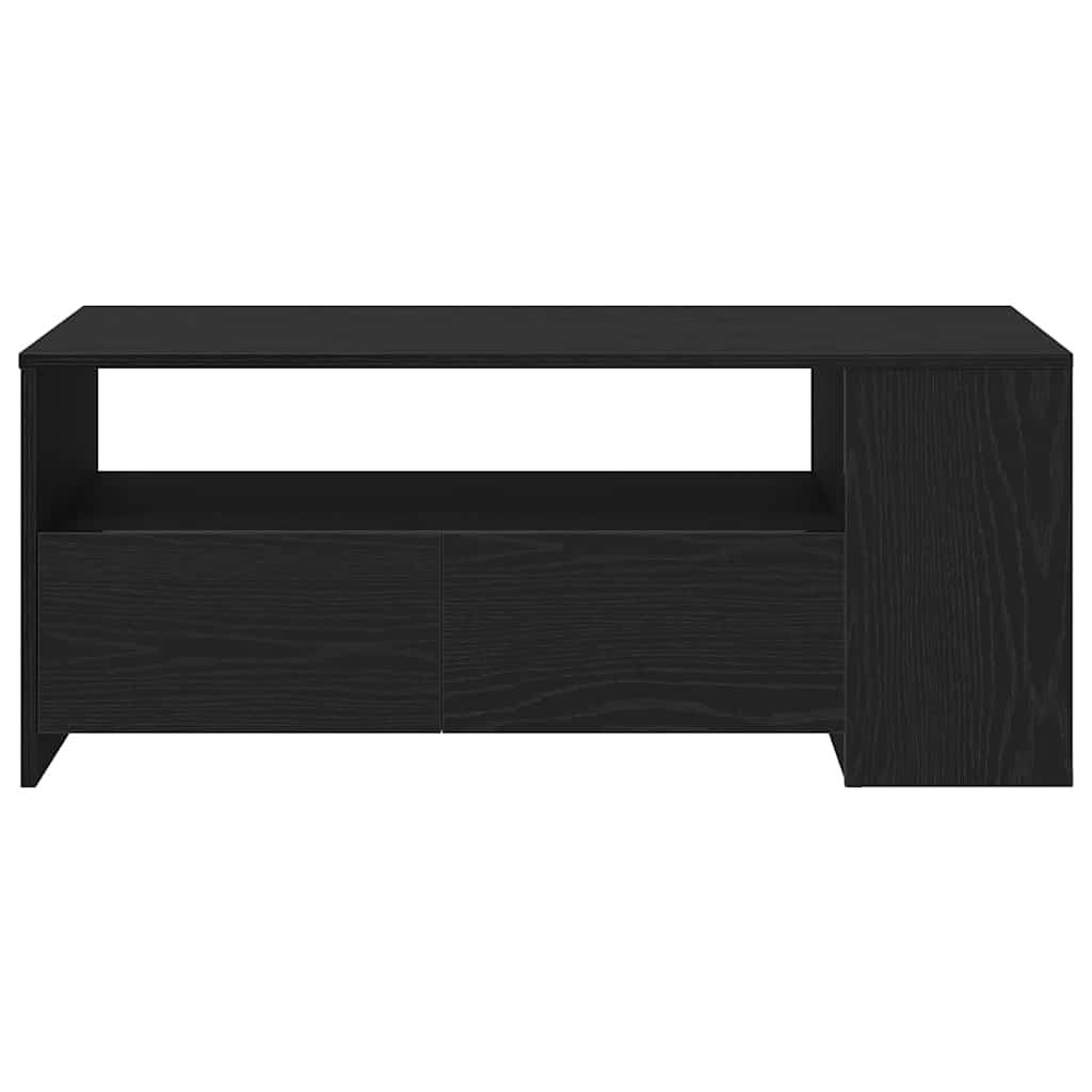 Sofabord med skuffe Sort eg 102 x 55 x 43,5 cm Konstrueret træ