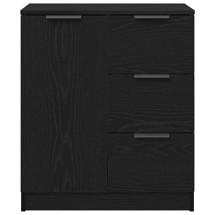 Sideboard med skuffe Sort eg 60 x 30 x 70 cm Konstrueret træ