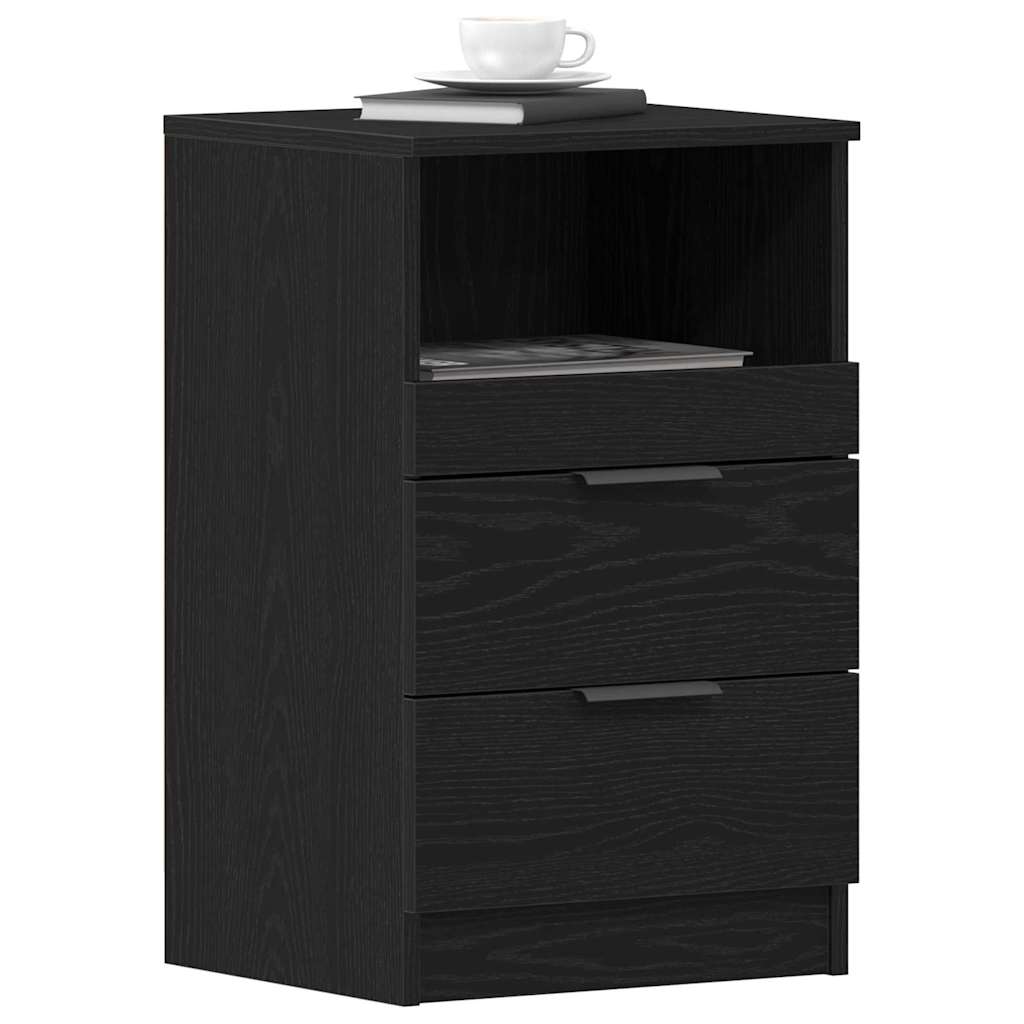 Natskab med skuffe Sort eg 40 x 35 x 65 cm Konstrueret træ