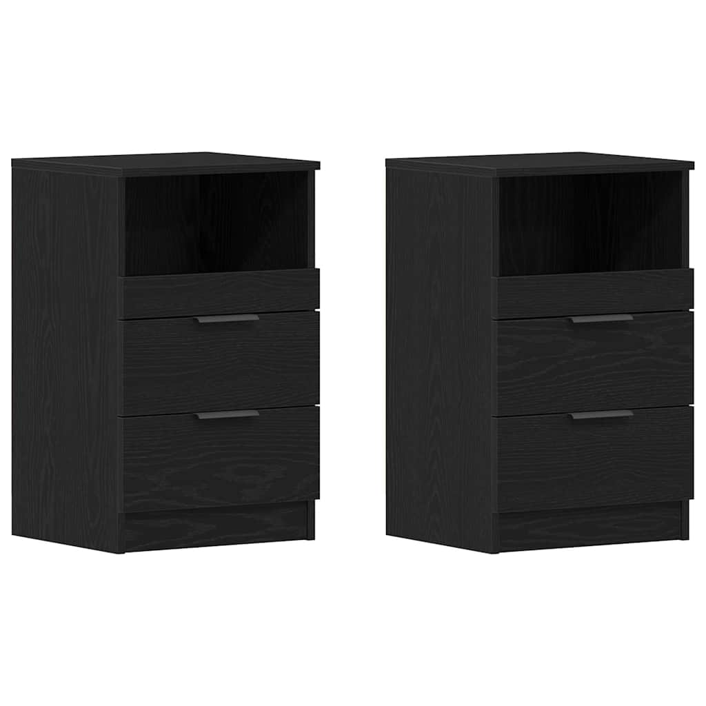 Natskab 2 pcs Sort eg 40 x 35 x 65 cm Konstrueret træ