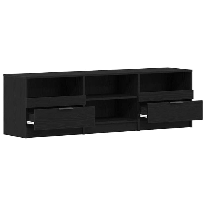 TV-skab med skuffe Sort eg 150 x 33,5 x 45 cm Konstrueret træ