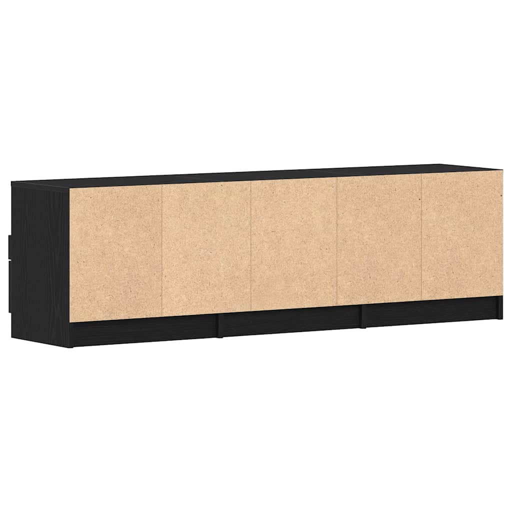 TV-skab med skuffe Sort eg 150 x 33,5 x 45 cm Konstrueret træ