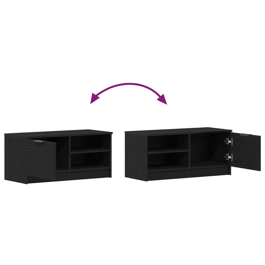 TV-skab Sort eg 80 x 35 x 36,5 cm Konstrueret træ