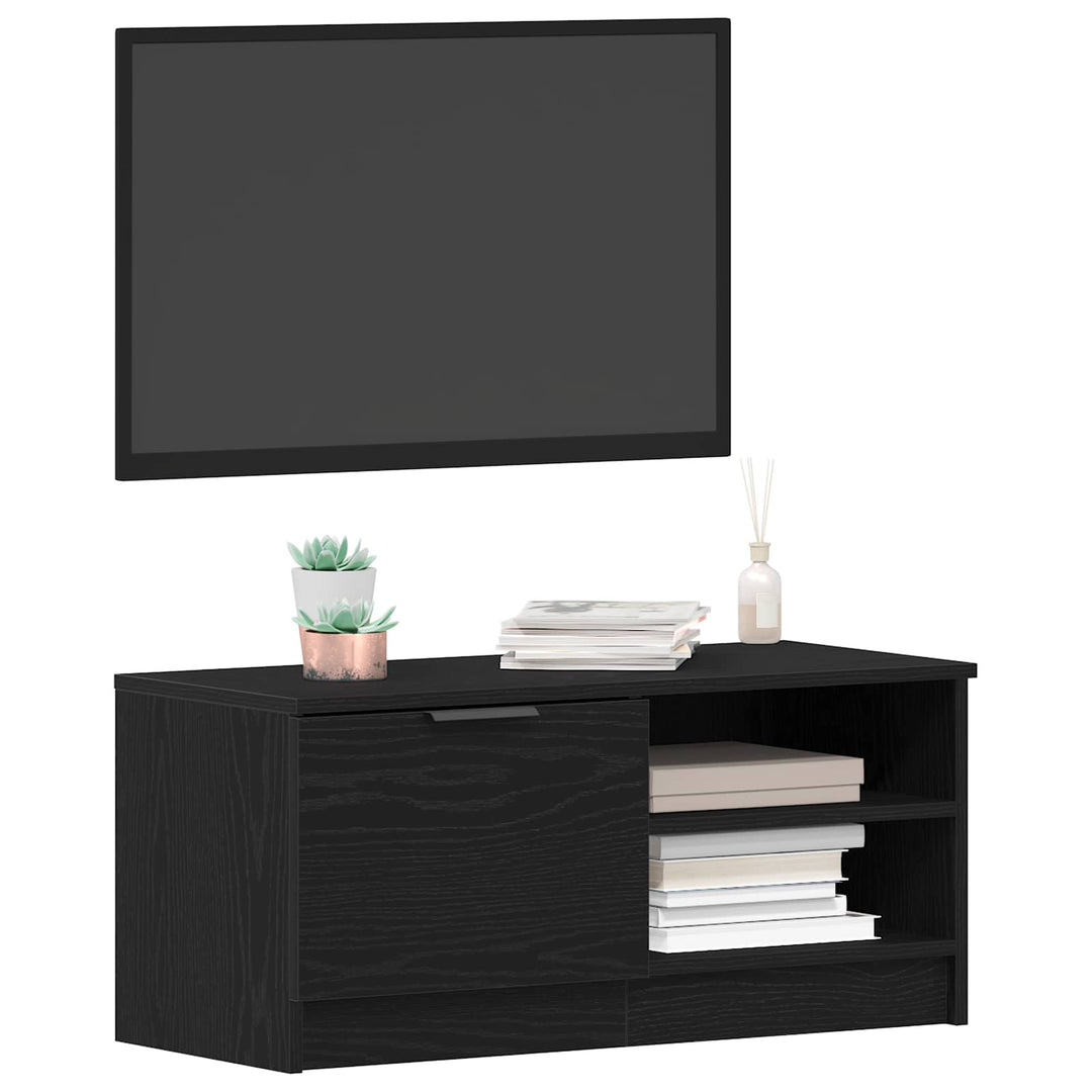 TV-skab Sort eg 80 x 35 x 36,5 cm Konstrueret træ