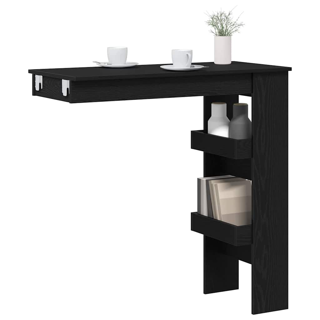 Væg barbord 102 x 45 x 103,5 cm Konstrueret træ Sort eg