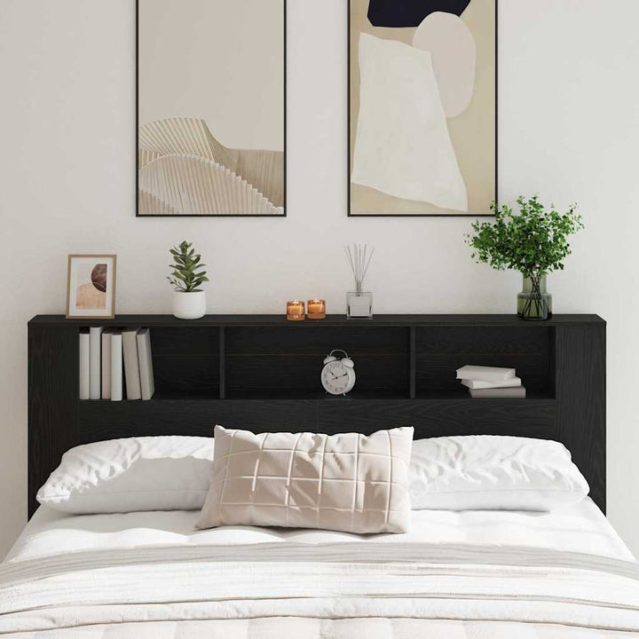 Hovedgærde Skab Sort eg 200 x 18,5 x 102,5 cm Konstrueret træ