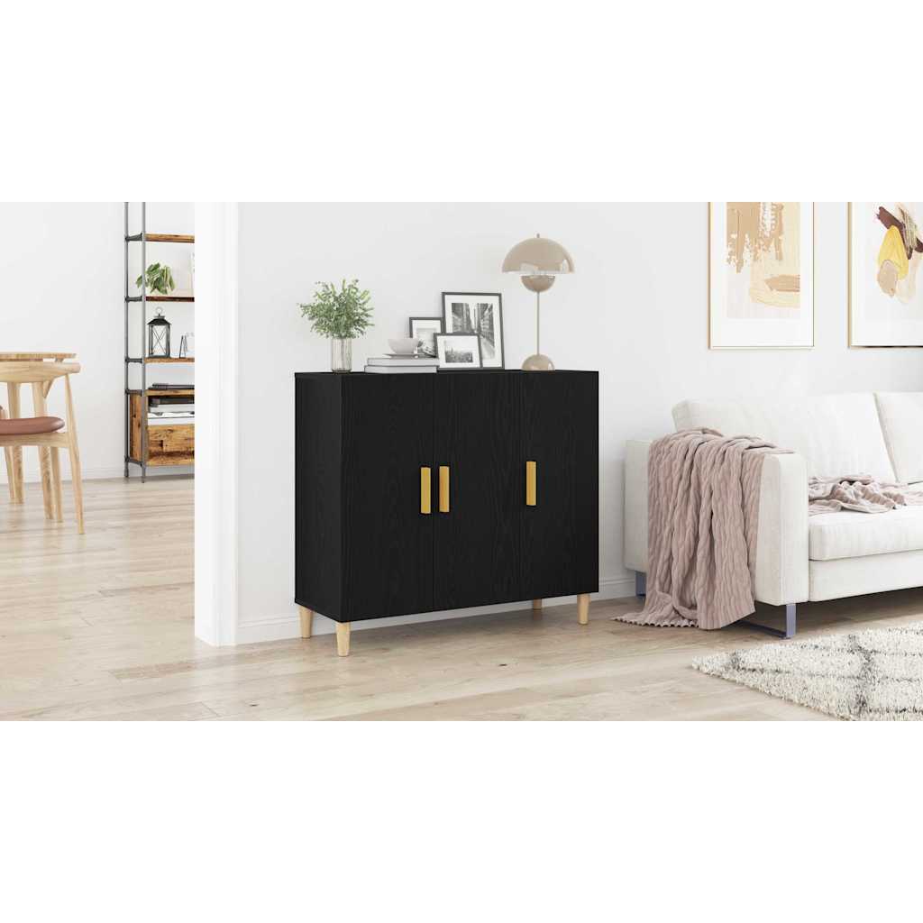 Sideboard Sort eg 90 x 34 x 80 cm Konstrueret træ