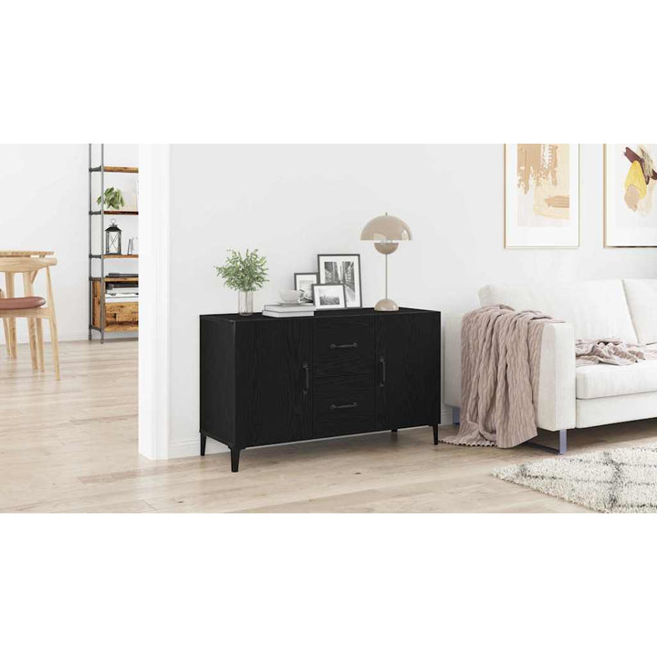 Sideboard med skuffe Sort eg 100 x 36 x 60 cm Konstrueret træ