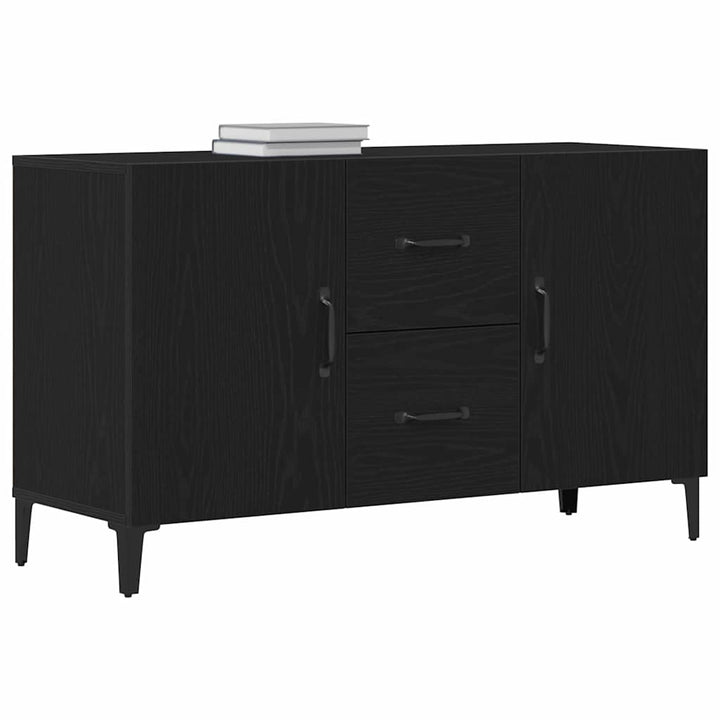 Sideboard med skuffe Sort eg 100 x 36 x 60 cm Konstrueret træ