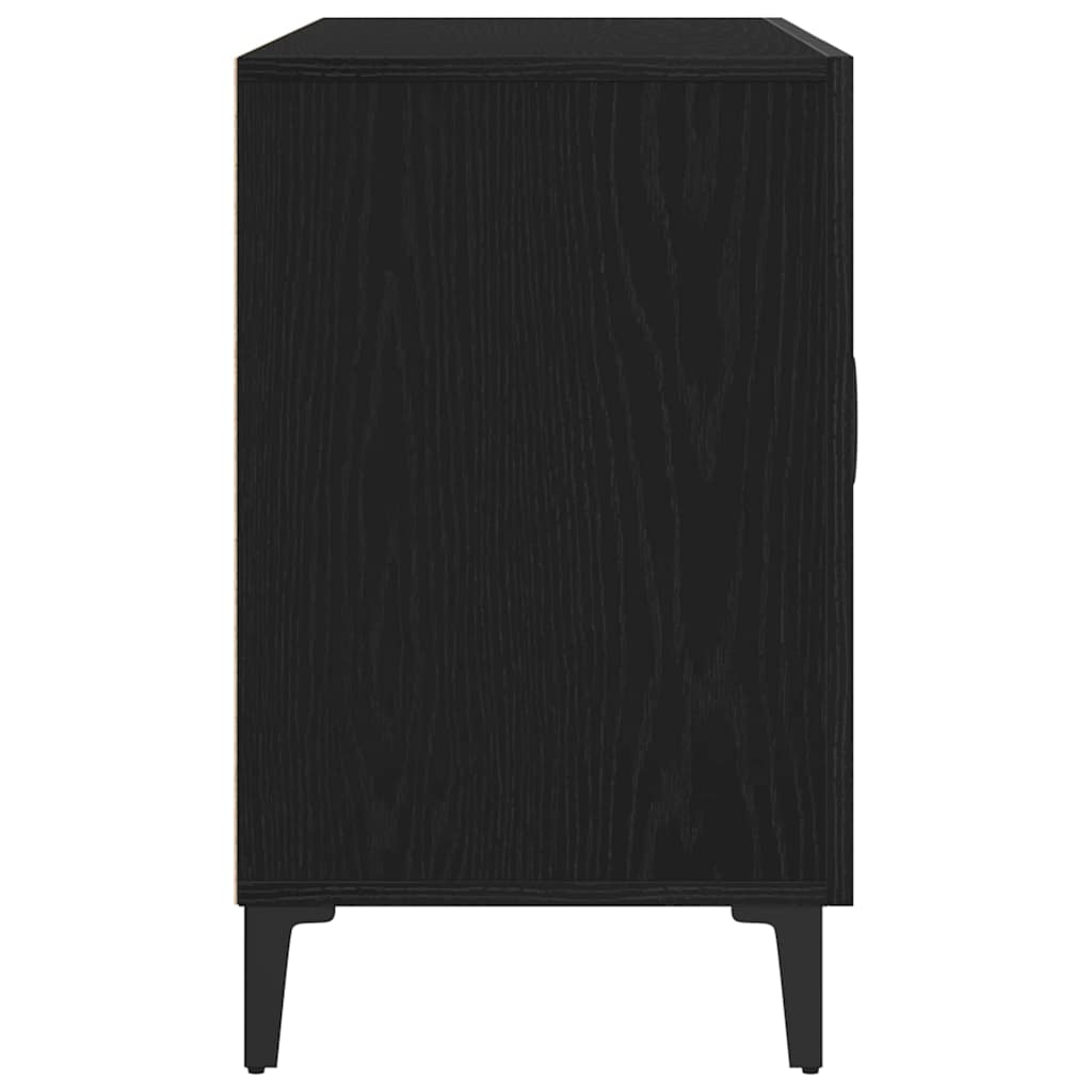 Sideboard med skuffe Sort eg 100 x 36 x 60 cm Konstrueret træ