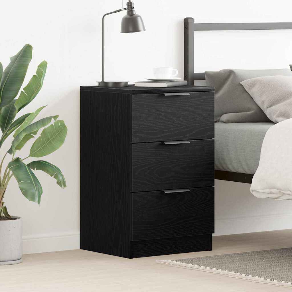 Natskab med skuffe Sort eg 40 x 65 x 65 cm Konstrueret træ