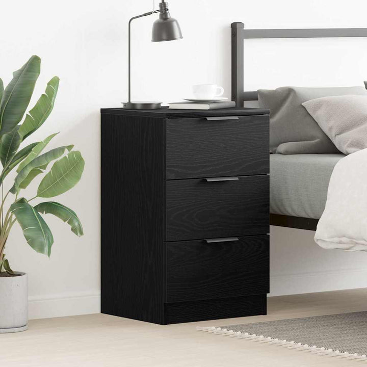 Natskab med skuffe Sort eg 40 x 65 x 65 cm Konstrueret træ