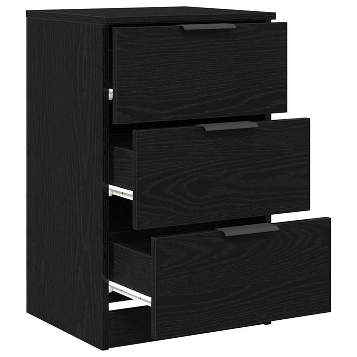 Natskab med skuffe Sort eg 40 x 65 x 65 cm Konstrueret træ