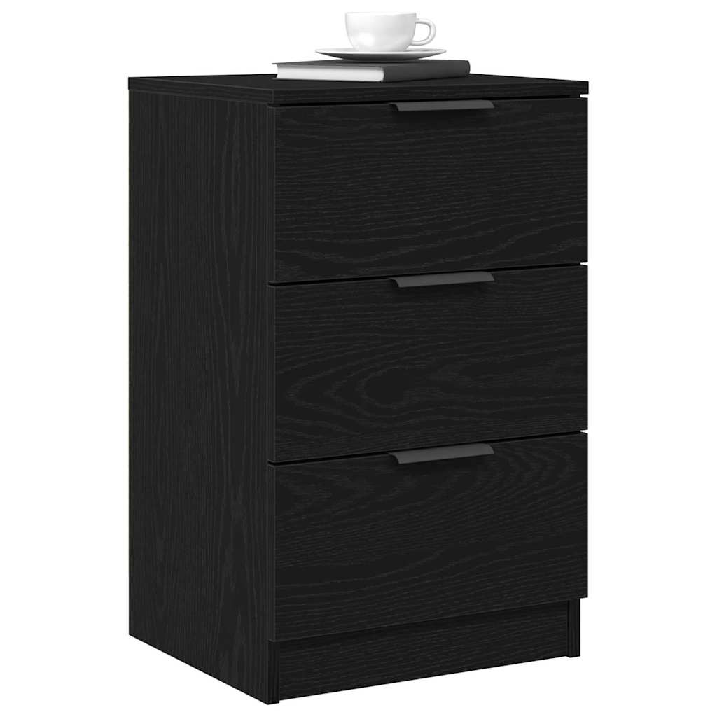 Natskab med skuffe Sort eg 40 x 65 x 65 cm Konstrueret træ