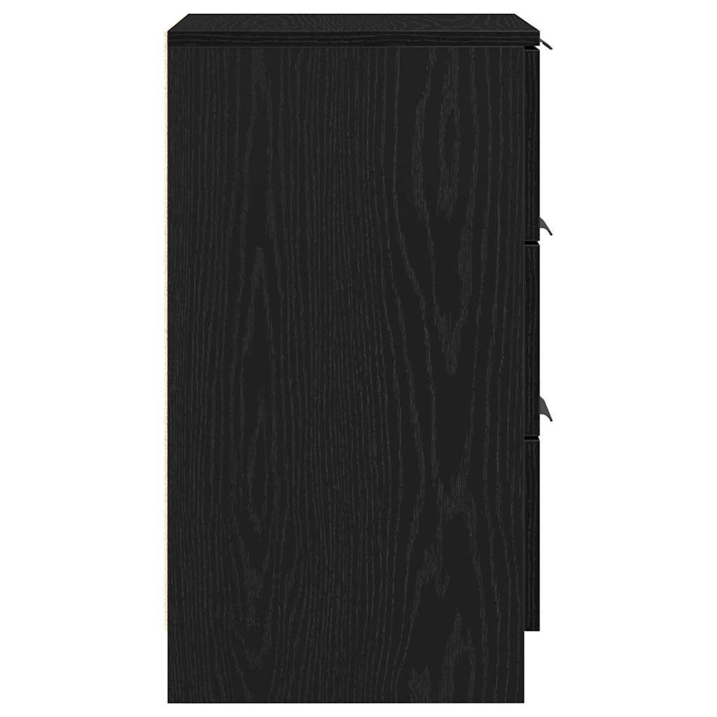 Natskab med skuffe Sort eg 40 x 65 x 65 cm Konstrueret træ