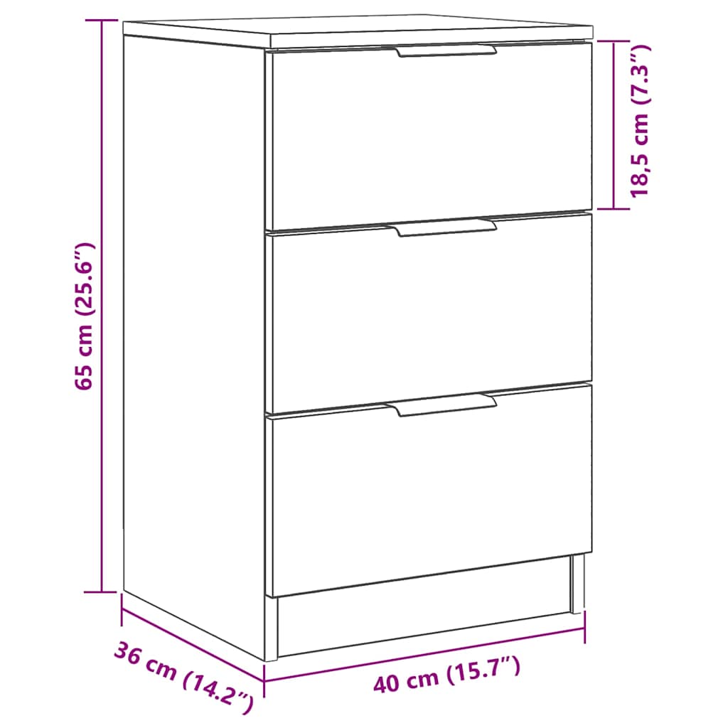 Natskab med skuffe Sort eg 40 x 65 x 65 cm Konstrueret træ