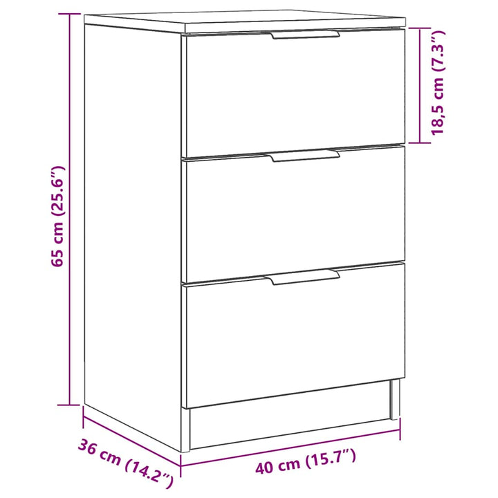 Natskab med skuffe Sort eg 40 x 65 x 65 cm Konstrueret træ