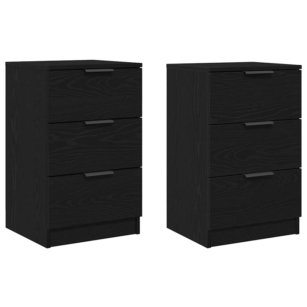 Natskab 2 pcs Sort eg 40 x 65 x 65 cm Konstrueret træ